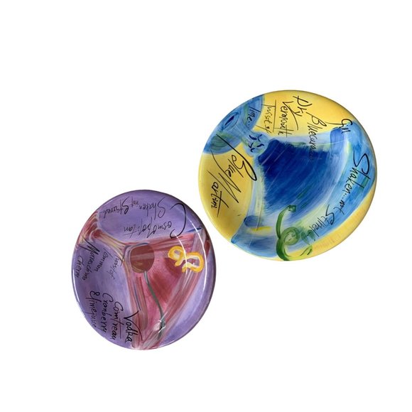Magnificent Martinis Ambiance Salad Plate Set of 2 Blue Martini Cosmo Purple Blu - Picture 1 of 4